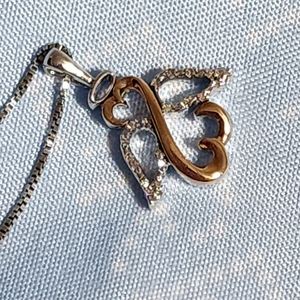 Kay Jewelers Jane Seymour Open Heart Sterling 10k Rose Gold Angel Necklace